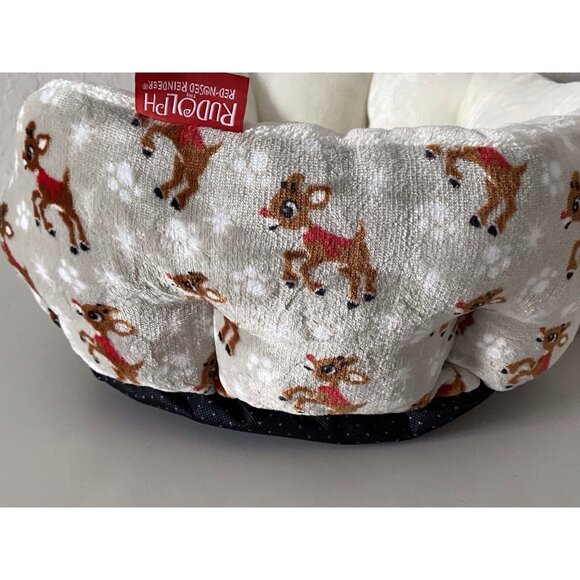 Rudolph The Red Nose Reindeer Cozy Cuddler Dog Pet Bed Soft Christmas NEW - Picture 8 of 16